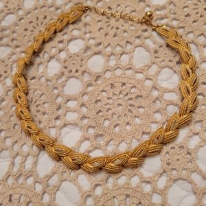 Vintage Trifari Crown Leaf choker